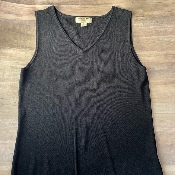 Banana Bay Black Ribbed Sleeveless Tank Top L - Picture 1 of 4